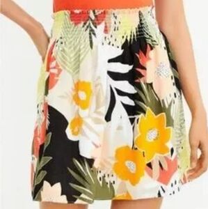 Loft Tropical Smocked Skirt Small